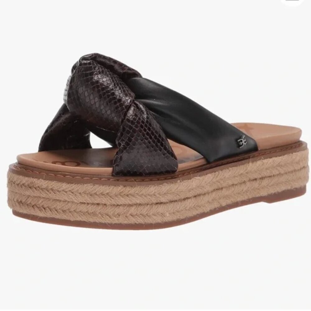 Sam Edelman Black and Brown Platform Sandals